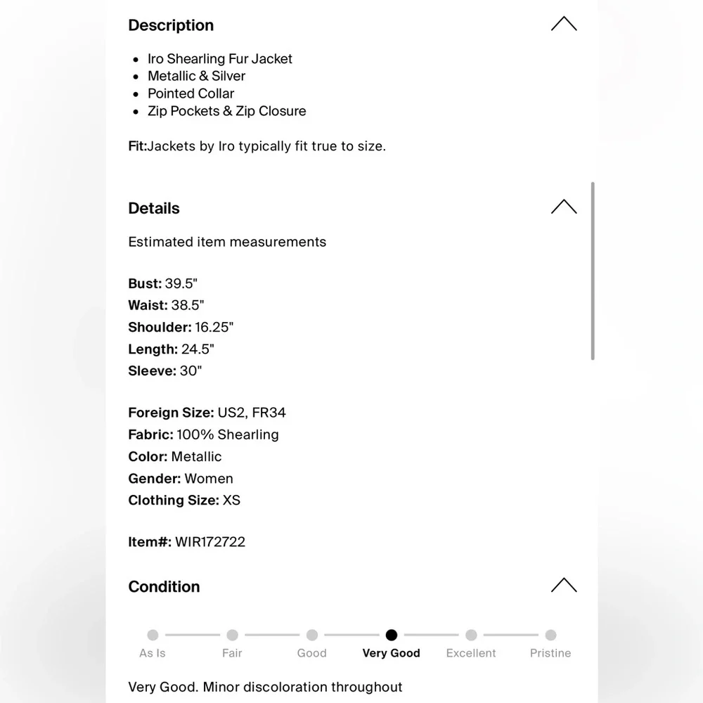 IRO Silver Shearling Leather Jacket - Picture 7 of 10